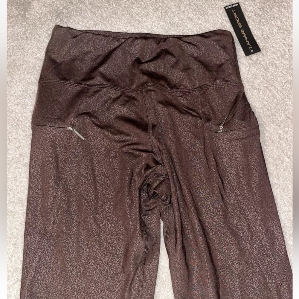 Tahari Sport Brown Athletic Leggings NWT- Size M